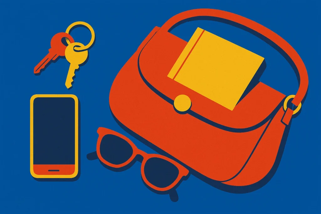 A book peeking out of a bag, an easy way to build a reading habit by always being prepared.