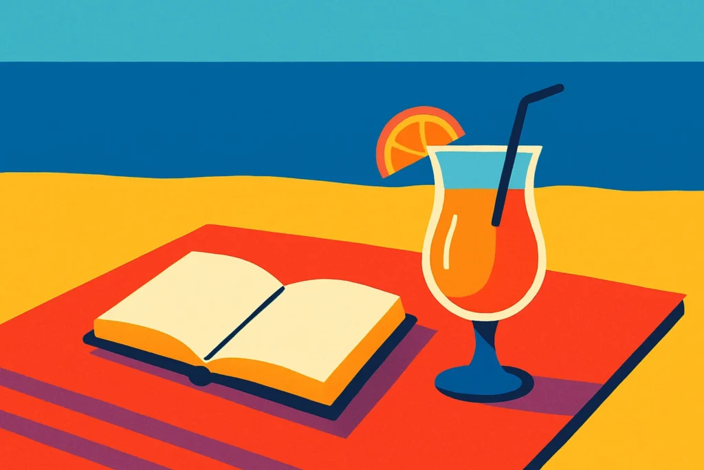 A book resting on a beach towel, representing the best beach reads of 2025.
