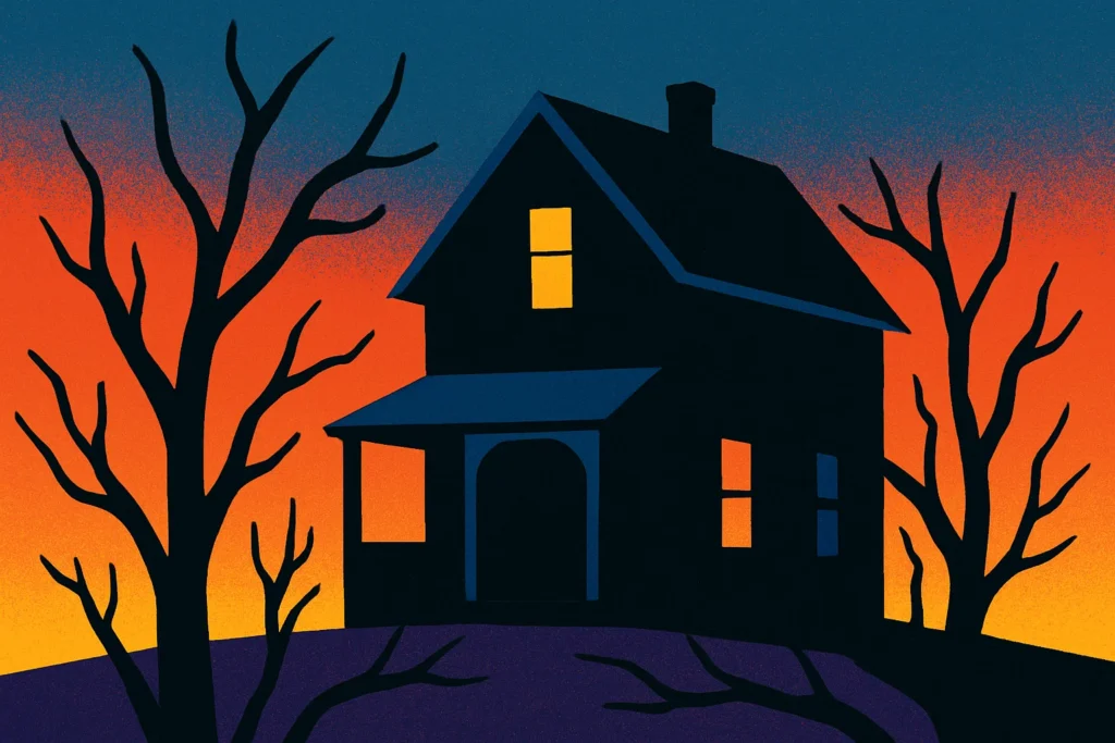 A spooky house representing classic American Gothic novels.