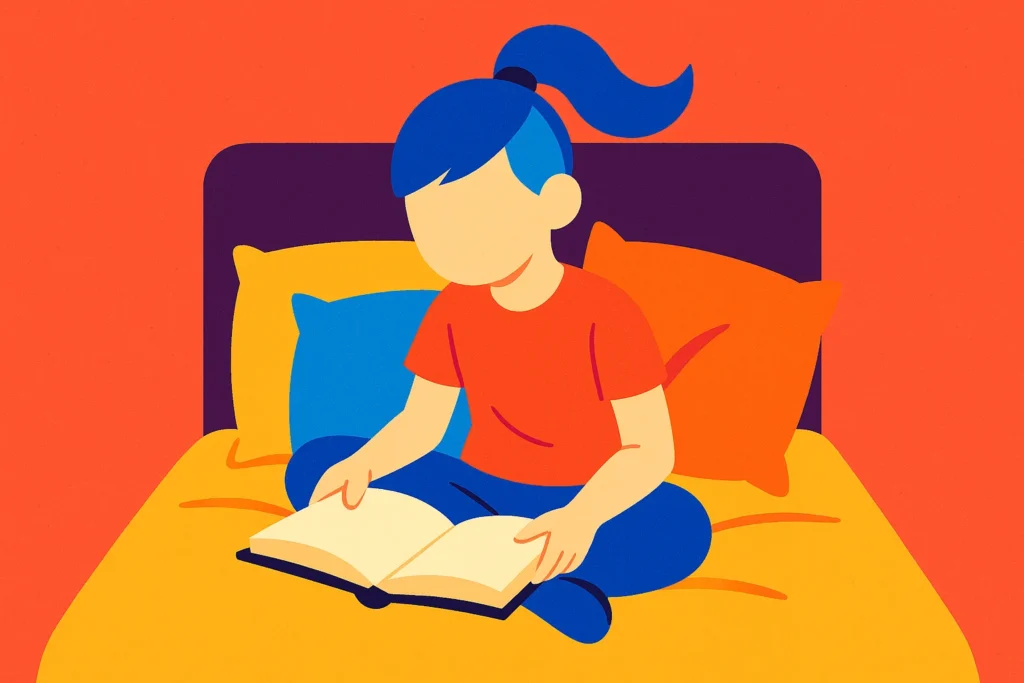 A tween girl reading one of the best books for tween girls