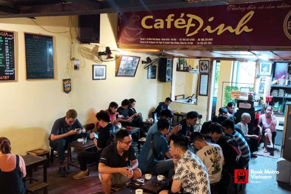 A classic cup of egg coffee at Dinh Cafe.